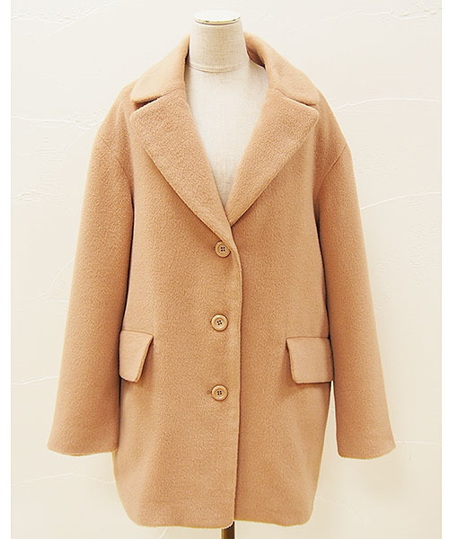 one after another NICE CLAUP（ワンアフターアナザーナイスクラップ）の「【ＶｉＶｉ12月号掲載　ナイスクラップ】チェスターコート（チェスターコート・レディース・ベージュ系その他/サックスブルー/ブラック・MEDIUM/LARGE）」の4枚目の写真