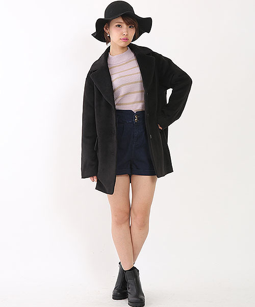 one after another NICE CLAUP（ワンアフターアナザーナイスクラップ）の「【ＶｉＶｉ12月号掲載　ナイスクラップ】チェスターコート（チェスターコート・レディース・ベージュ系その他/サックスブルー/ブラック・MEDIUM/LARGE）」の9枚目の写真