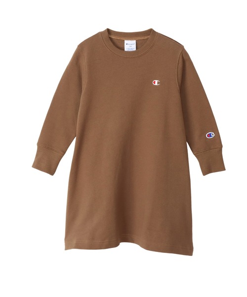 Champion（チャンピオン）の「【Champion/チャンピオン】キッズ ベーシック スウェットワンピース（ワンピース・キッズ・ネイビー/グレー/パープル/ベージュ/ブルー/オフホワイト/ブラック/カーキ/ブラウン/チャコール/ベージュ系その他3・160/120/110/140/150/130/100）」の5枚目の写真