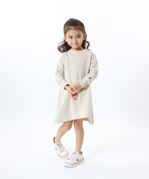 Champion（チャンピオン）の「【Champion/チャンピオン】キッズ ベーシック スウェットワンピース（ワンピース・キッズ・ネイビー/グレー/パープル/ベージュ/ブルー/オフホワイト/ブラック/カーキ/ブラウン/チャコール/ベージュ系その他3・160/120/110/140/150/130/100）」の7枚目の写真