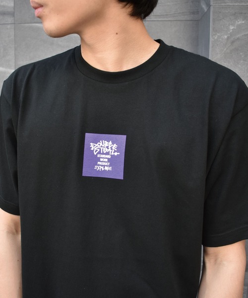 DOUBLE STEAL（ダブルスティール）の「Tagging Square Logo Tシャツ（Tシャツ/カットソー・メンズ・グレー/インディゴブルー/グリーン/ホワイト×ブラック/ブラック×ホワイト/ホワイト×パープル/ブラック×パープル・MEDIUM/LARGE/X-LARGE/XX-LARGE）」の17枚目の写真