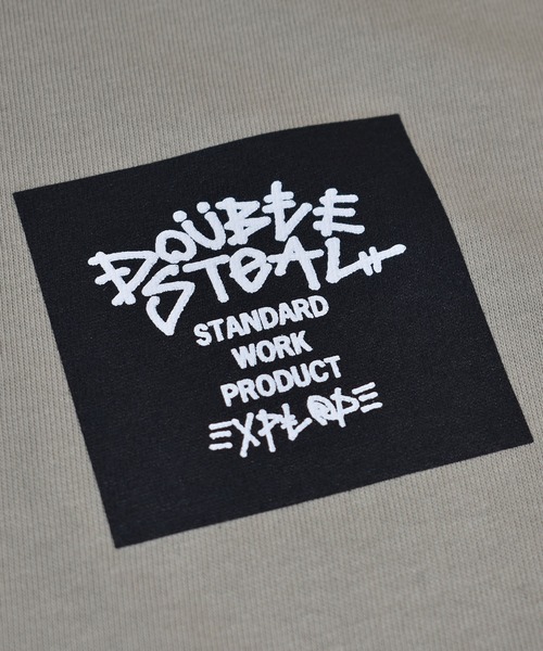 DOUBLE STEAL（ダブルスティール）の「Tagging Square Logo Tシャツ（Tシャツ/カットソー・メンズ・グレー/インディゴブルー/グリーン/ホワイト×ブラック/ブラック×ホワイト/ホワイト×パープル/ブラック×パープル・MEDIUM/LARGE/X-LARGE/XX-LARGE）」の18枚目の写真
