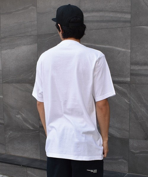 DOUBLE STEAL（ダブルスティール）の「Tagging Square Logo Tシャツ（Tシャツ/カットソー・メンズ・グレー/インディゴブルー/グリーン/ホワイト×ブラック/ブラック×ホワイト/ホワイト×パープル/ブラック×パープル・MEDIUM/LARGE/X-LARGE/XX-LARGE）」の14枚目の写真