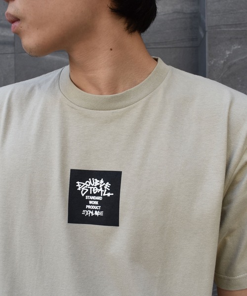 DOUBLE STEAL（ダブルスティール）の「Tagging Square Logo Tシャツ（Tシャツ/カットソー・メンズ・グレー/インディゴブルー/グリーン/ホワイト×ブラック/ブラック×ホワイト/ホワイト×パープル/ブラック×パープル・MEDIUM/LARGE/X-LARGE/XX-LARGE）」の11枚目の写真
