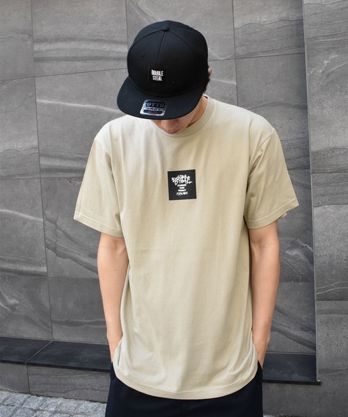 DOUBLE STEAL（ダブルスティール）の「Tagging Square Logo Tシャツ（Tシャツ/カットソー・メンズ・グレー/インディゴブルー/グリーン/ホワイト×ブラック/ブラック×ホワイト/ホワイト×パープル/ブラック×パープル・MEDIUM/LARGE/X-LARGE/XX-LARGE）」の20枚目の写真