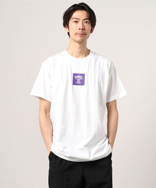 DOUBLE STEAL（ダブルスティール）の「Tagging Square Logo Tシャツ（Tシャツ/カットソー・メンズ・グレー/インディゴブルー/グリーン/ホワイト×ブラック/ブラック×ホワイト/ホワイト×パープル/ブラック×パープル・MEDIUM/LARGE/X-LARGE/XX-LARGE）」の16枚目の写真