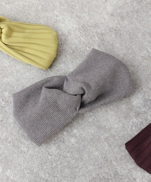 LOWRYS FARM（ローリーズファーム）の「リブターバン　944847（ヘアバンド・キッズ・パープル/グレー/ベージュ/イエロー・FREE）」の2枚目の写真