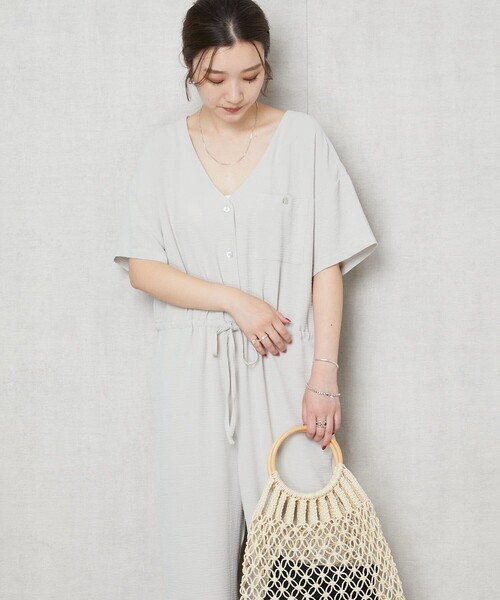 FREAK'S STORE(フリークスストア)の「▽【WEB限定】リラックスオールインワン(つなぎ/オールインワン・レディース・ブラック/ベージュ/ナチュラル/オリーブ/レッド/ターコイズブルー・SMALL/MEDIUM)」の8枚目の写真