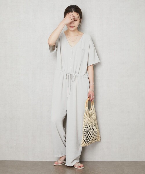 FREAK'S STORE(フリークスストア)の「▽【WEB限定】リラックスオールインワン(つなぎ/オールインワン・レディース・ブラック/ベージュ/ナチュラル/オリーブ/レッド/ターコイズブルー・SMALL/MEDIUM)」の11枚目の写真