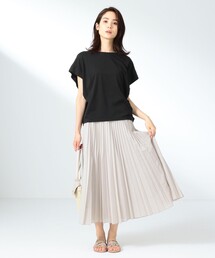 【洗える】ツイストボイルダブル プリーツスカート