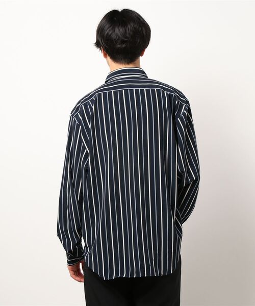 CERCA（チェルカ）の「GW/日本製ビッグシルエットストライプとろみ素材シャツ（シャツ/ブラウス・メンズ・ブルー系その他/ネイビー系1/ブラック系その他/ベージュ系その他/グリーン系その他/ホワイト系その他・MEDIUM/LARGE）」の7枚目の写真