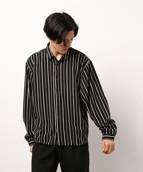 CERCA（チェルカ）の「GW/日本製ビッグシルエットストライプとろみ素材シャツ（シャツ/ブラウス・メンズ・ブルー系その他/ネイビー系1/ブラック系その他/ベージュ系その他/グリーン系その他/ホワイト系その他・MEDIUM/LARGE）」の13枚目の写真