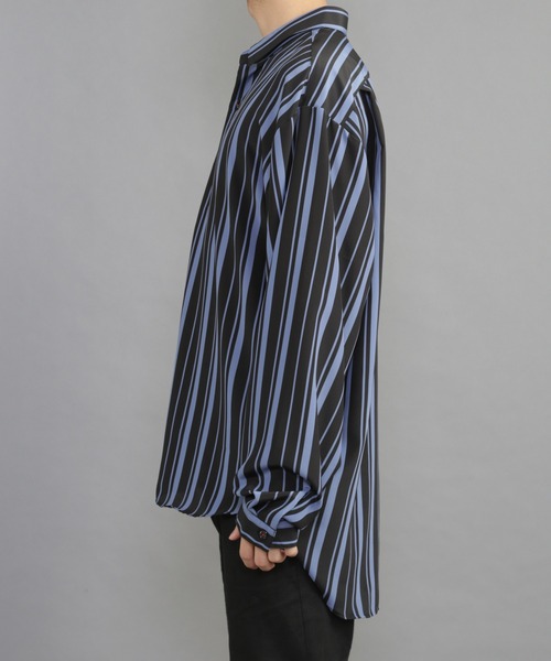 CERCA（チェルカ）の「GW/日本製ビッグシルエットストライプとろみ素材シャツ（シャツ/ブラウス・メンズ・ブルー系その他/ネイビー系1/ブラック系その他/ベージュ系その他/グリーン系その他/ホワイト系その他・MEDIUM/LARGE）」の17枚目の写真