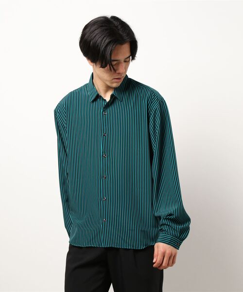 CERCA（チェルカ）の「GW/日本製ビッグシルエットストライプとろみ素材シャツ（シャツ/ブラウス・メンズ・ブルー系その他/ネイビー系1/ブラック系その他/ベージュ系その他/グリーン系その他/ホワイト系その他・MEDIUM/LARGE）」の19枚目の写真