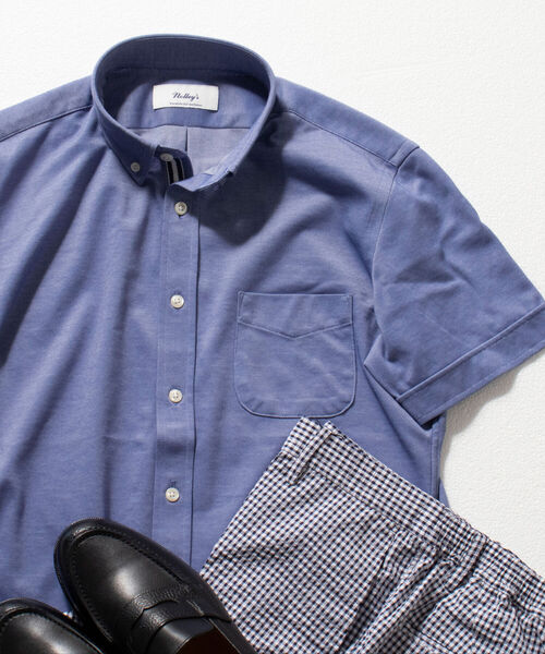 NOLLEY'S goodman（ノーリーズグッドマン）の「DRY MASTER ボタンダウン 半袖シャツ (※クールビズ、テレワークなどに最適！)（シャツ/ブラウス・メンズ・ホワイト/ネイビー/ブルー/ホワイト×グリーン/ホワイト系その他/ブルー系その他・MEDIUM/LARGE/XX-LARGE/X-LARGE/SMALL）」の18枚目の写真