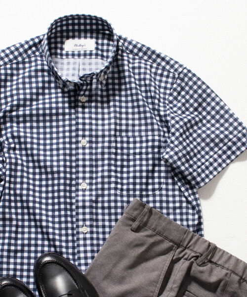 NOLLEY'S goodman（ノーリーズグッドマン）の「DRY MASTER ボタンダウン 半袖シャツ (※クールビズ、テレワークなどに最適！)（シャツ/ブラウス・メンズ・ホワイト/ネイビー/ブルー/ホワイト×グリーン/ホワイト系その他/ブルー系その他・MEDIUM/LARGE/XX-LARGE/X-LARGE/SMALL）」の19枚目の写真