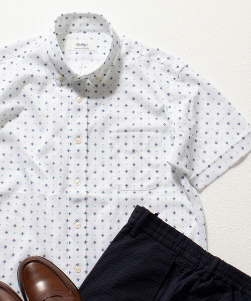NOLLEY'S goodman（ノーリーズグッドマン）の「DRY MASTER ボタンダウン 半袖シャツ (※クールビズ、テレワークなどに最適！)（シャツ/ブラウス・メンズ・ホワイト/ネイビー/ブルー/ホワイト×グリーン/ホワイト系その他/ブルー系その他・MEDIUM/LARGE/XX-LARGE/X-LARGE/SMALL）」の20枚目の写真