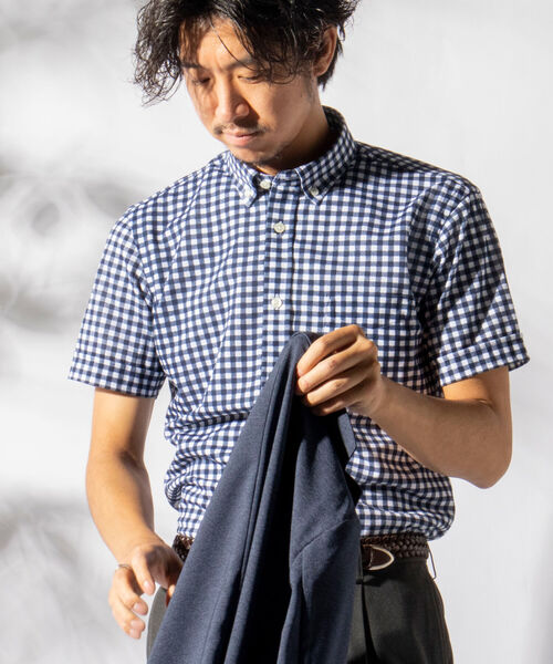 NOLLEY'S goodman（ノーリーズグッドマン）の「DRY MASTER ボタンダウン 半袖シャツ (※クールビズ、テレワークなどに最適！)（シャツ/ブラウス・メンズ・ホワイト/ネイビー/ブルー/ホワイト×グリーン/ホワイト系その他/ブルー系その他・MEDIUM/LARGE/XX-LARGE/X-LARGE/SMALL）」の22枚目の写真