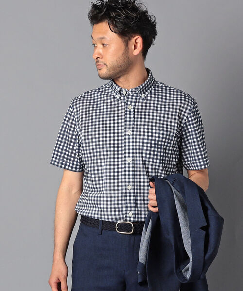 NOLLEY'S goodman（ノーリーズグッドマン）の「DRY MASTER ボタンダウン 半袖シャツ (※クールビズ、テレワークなどに最適！)（シャツ/ブラウス・メンズ・ホワイト/ネイビー/ブルー/ホワイト×グリーン/ホワイト系その他/ブルー系その他・MEDIUM/LARGE/XX-LARGE/X-LARGE/SMALL）」の7枚目の写真