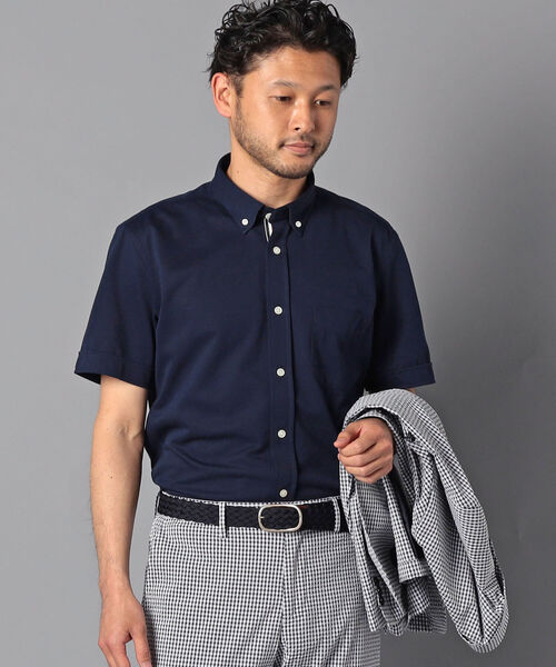 NOLLEY'S goodman（ノーリーズグッドマン）の「DRY MASTER ボタンダウン 半袖シャツ (※クールビズ、テレワークなどに最適！)（シャツ/ブラウス・メンズ・ホワイト/ネイビー/ブルー/ホワイト×グリーン/ホワイト系その他/ブルー系その他・MEDIUM/LARGE/XX-LARGE/X-LARGE/SMALL）」の8枚目の写真