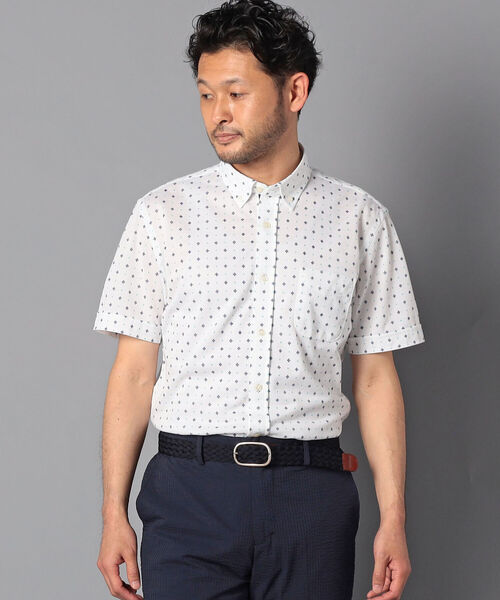 NOLLEY'S goodman（ノーリーズグッドマン）の「DRY MASTER ボタンダウン 半袖シャツ (※クールビズ、テレワークなどに最適！)（シャツ/ブラウス・メンズ・ホワイト/ネイビー/ブルー/ホワイト×グリーン/ホワイト系その他/ブルー系その他・MEDIUM/LARGE/XX-LARGE/X-LARGE/SMALL）」の9枚目の写真