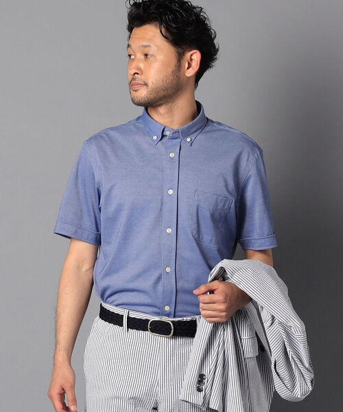 NOLLEY'S goodman（ノーリーズグッドマン）の「DRY MASTER ボタンダウン 半袖シャツ (※クールビズ、テレワークなどに最適！)（シャツ/ブラウス・メンズ・ホワイト/ネイビー/ブルー/ホワイト×グリーン/ホワイト系その他/ブルー系その他・MEDIUM/LARGE/XX-LARGE/X-LARGE/SMALL）」の10枚目の写真