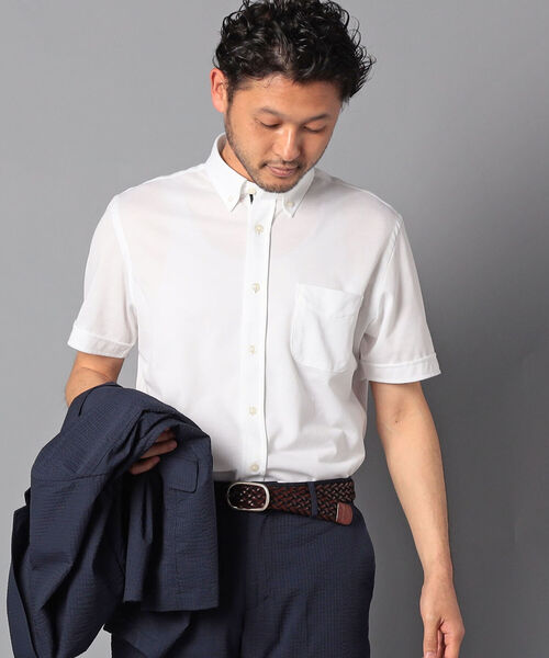 NOLLEY'S goodman（ノーリーズグッドマン）の「DRY MASTER ボタンダウン 半袖シャツ (※クールビズ、テレワークなどに最適！)（シャツ/ブラウス・メンズ・ホワイト/ネイビー/ブルー/ホワイト×グリーン/ホワイト系その他/ブルー系その他・MEDIUM/LARGE/XX-LARGE/X-LARGE/SMALL）」の11枚目の写真