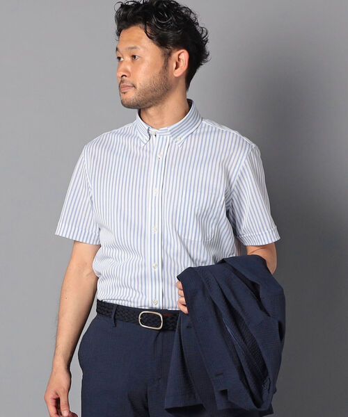 NOLLEY'S goodman（ノーリーズグッドマン）の「DRY MASTER ボタンダウン 半袖シャツ (※クールビズ、テレワークなどに最適！)（シャツ/ブラウス・メンズ・ホワイト/ネイビー/ブルー/ホワイト×グリーン/ホワイト系その他/ブルー系その他・MEDIUM/LARGE/XX-LARGE/X-LARGE/SMALL）」の12枚目の写真