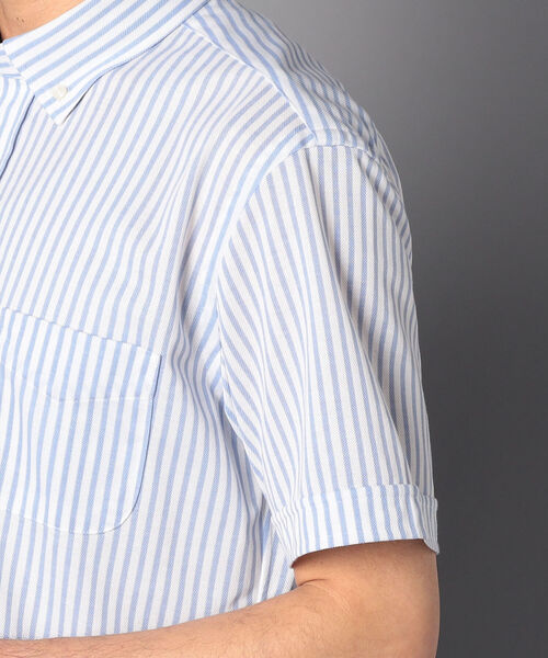 NOLLEY'S goodman（ノーリーズグッドマン）の「DRY MASTER ボタンダウン 半袖シャツ (※クールビズ、テレワークなどに最適！)（シャツ/ブラウス・メンズ・ホワイト/ネイビー/ブルー/ホワイト×グリーン/ホワイト系その他/ブルー系その他・MEDIUM/LARGE/XX-LARGE/X-LARGE/SMALL）」の17枚目の写真