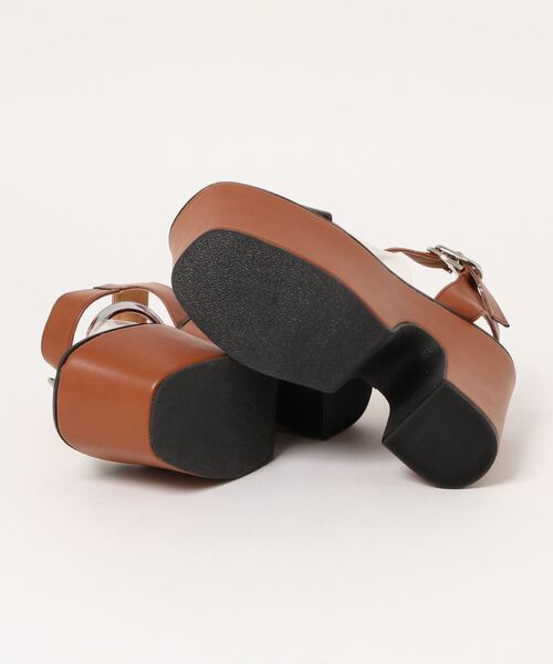 SUNNY ROOM（サニールーム）の「【超厚底】クリアクロスベルト　チャンキーヒールサンダル　295（サンダル・レディース・ブラウン/ブラック/シルバー・M/L/S/LL）」の5枚目の写真