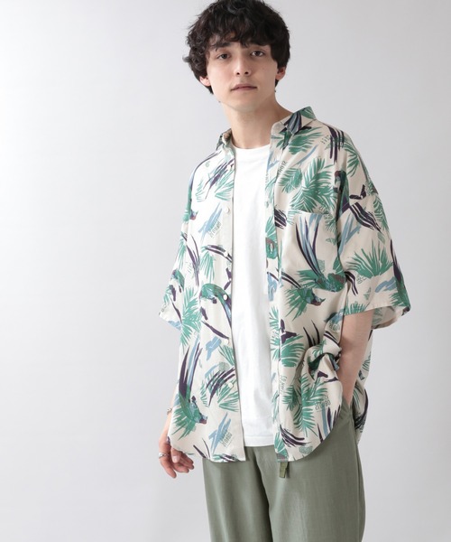 RAGEBLUE（レイジブルー）の「ビンテージ総柄シャツ/942214（シャツ/ブラウス・メンズ・ホワイト/ブラック/ベージュ・MEDIUM/LARGE）」の9枚目の写真