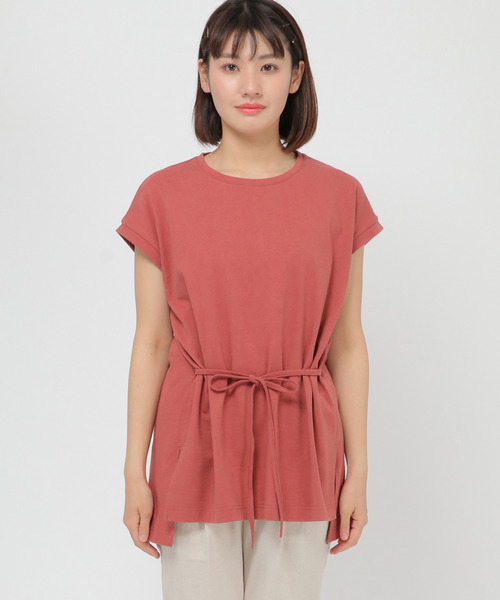 LBC(エルビーシー)の「コットンリネンフレンチスリーブTee(Tシャツ/カットソー・レディース・チャコールグレー/ベージュ/レンガ・M)」の9枚目の写真