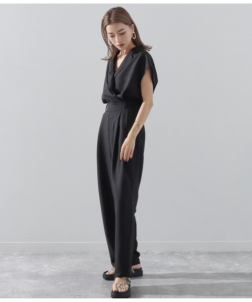 Alluge(アルージュ)の「テーラーコンビネゾン(つなぎ/オールインワン・レディース・ブラック/グレイッシュベージュ・FREE)」の6枚目の写真