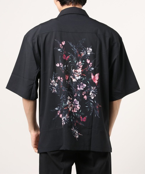WESTSEA(ウエストシー)の「バックプリント バタフライ 花柄半袖シャツ/ローズシャツ(シャツ/ブラウス・メンズ・レッド/ブラック/ブルー/ホワイト・L/M/XL)」の7枚目の写真