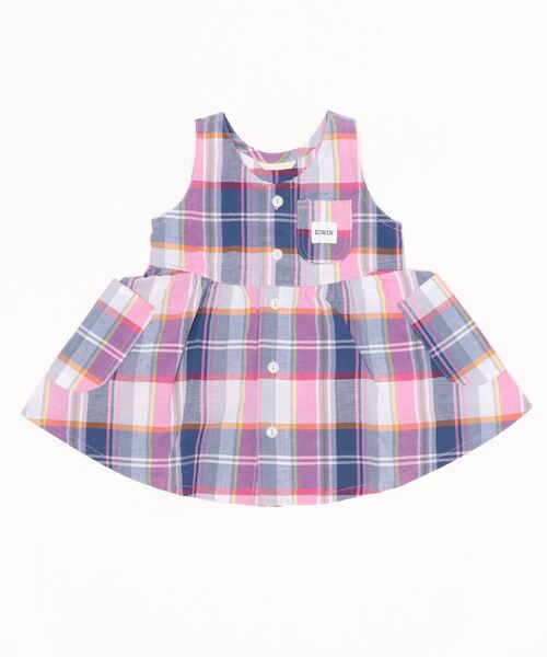EDWIN（エドウィン）の「ノースリーブ　ベビー・ガールズシャツワンピース（ワンピース・キッズ・グリーン/ピンク・120/90/110/100/80）」の5枚目の写真