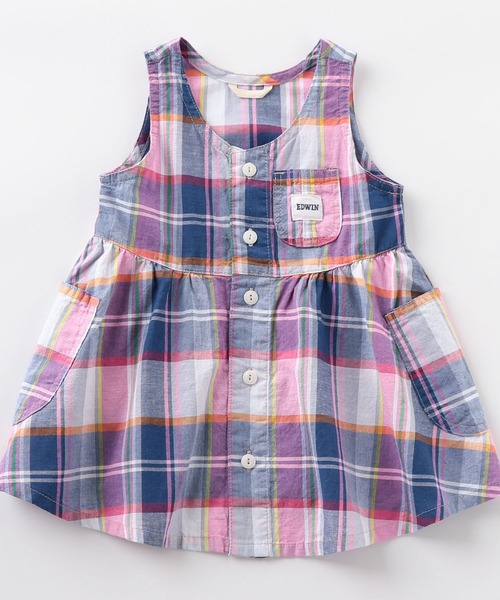 EDWIN（エドウィン）の「ノースリーブ　ベビー・ガールズシャツワンピース（ワンピース・キッズ・グリーン/ピンク・120/90/110/100/80）」の10枚目の写真