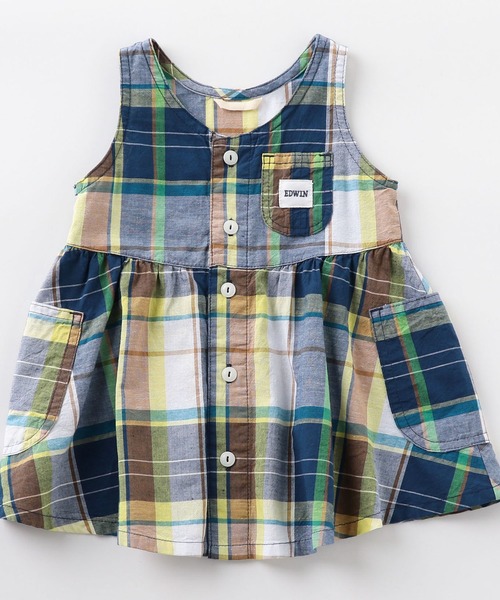 ノースリーブ ベビー ガールズシャツワンピース ノースリーブ ベビー ガールズシャツワンピース