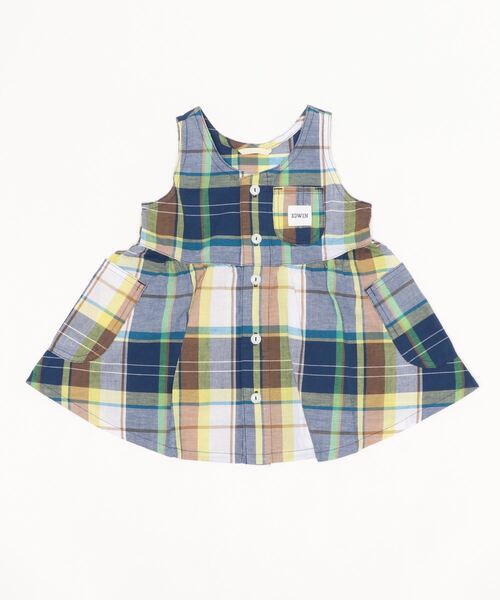 EDWIN（エドウィン）の「ノースリーブ　ベビー・ガールズシャツワンピース（ワンピース・キッズ・グリーン/ピンク・120/90/110/100/80）」の4枚目の写真