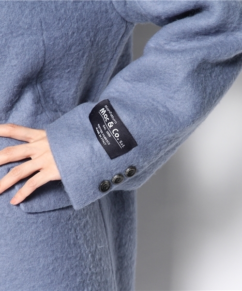 WHO'S WHO gallery（フーズフーギャラリー）の「スライバーBIGコート（チェスターコート・レディース・グレー/ベージュ/サックスブルー・FREE）」の9枚目の写真