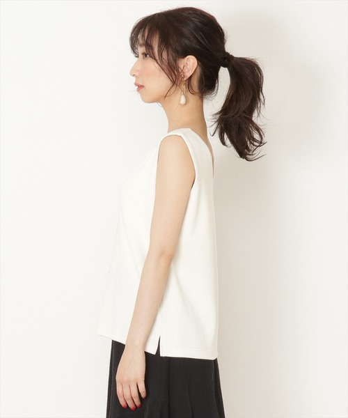 WILLSELECTION（ウィルセレクション）の「前後２wayリブタンクトップ（キャミソール・レディース・オフホワイト/ベージュ/ブラック・MEDIUM）」の14枚目の写真