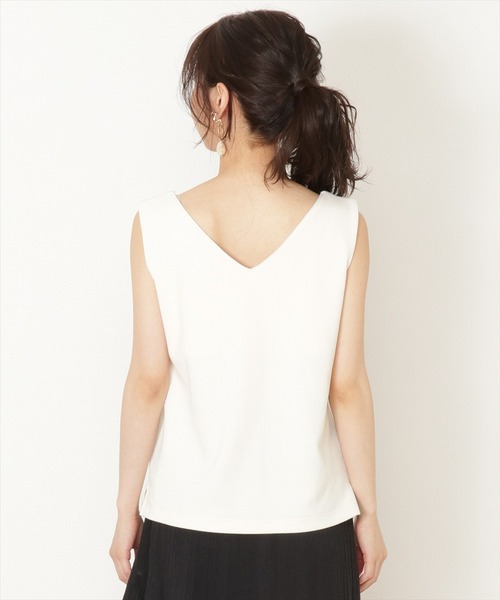 WILLSELECTION（ウィルセレクション）の「前後２wayリブタンクトップ（キャミソール・レディース・オフホワイト/ベージュ/ブラック・MEDIUM）」の8枚目の写真