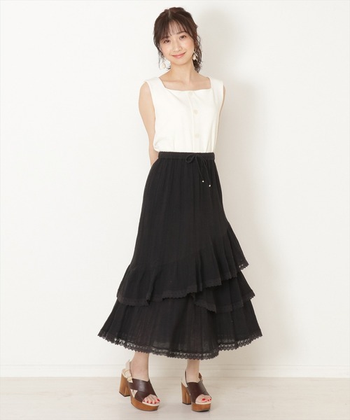 WILLSELECTION（ウィルセレクション）の「前後２wayリブタンクトップ（キャミソール・レディース・オフホワイト/ベージュ/ブラック・MEDIUM）」の21枚目の写真