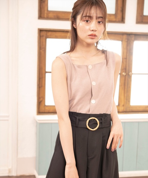 WILLSELECTION（ウィルセレクション）の「前後２wayリブタンクトップ（キャミソール・レディース・オフホワイト/ベージュ/ブラック・MEDIUM）」の12枚目の写真