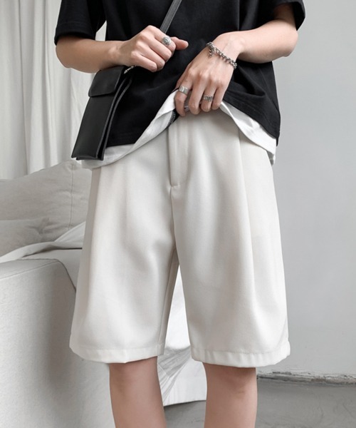 NOWLE（ノウル）の「【NOWLE】スラックス ハーフ ショーツ ショートパンツ（スラックス・メンズ・ブラック/オフホワイト・MEDIUM/LARGE/X-LARGE）」の19枚目の写真