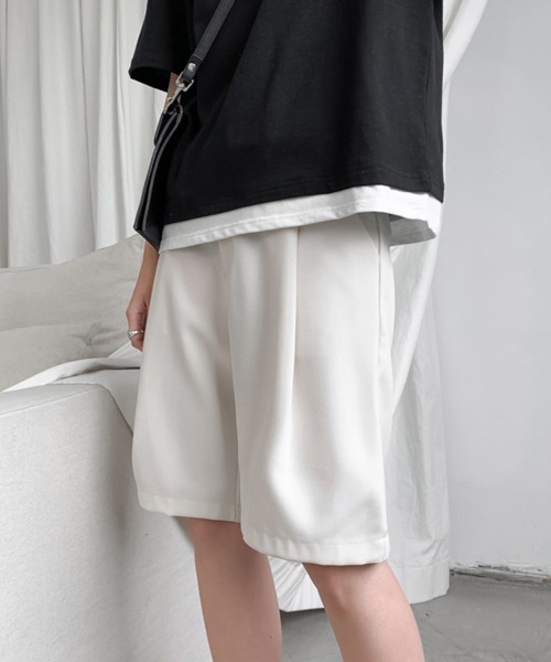 NOWLE（ノウル）の「【NOWLE】スラックス ハーフ ショーツ ショートパンツ（スラックス・メンズ・ブラック/オフホワイト・MEDIUM/LARGE/X-LARGE）」の21枚目の写真