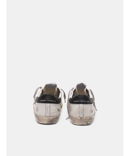 GOLDEN GOOSE(ゴールデングース)の「GOLDEN GOOSE Super-Star sneakers white leather-green suede star-black heel tab(スニーカー・メンズ・ホワイト系その他・43/42/41/39)」の2枚目の写真