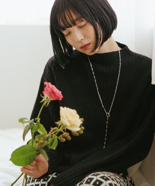 MADEMOISELLE ROPE'（マドモアゼル ロペ）の「タスマニアハイネックニットプルオーバー（ニット/セーター・レディース・ブラック/オリーブ・38）」の21枚目の写真