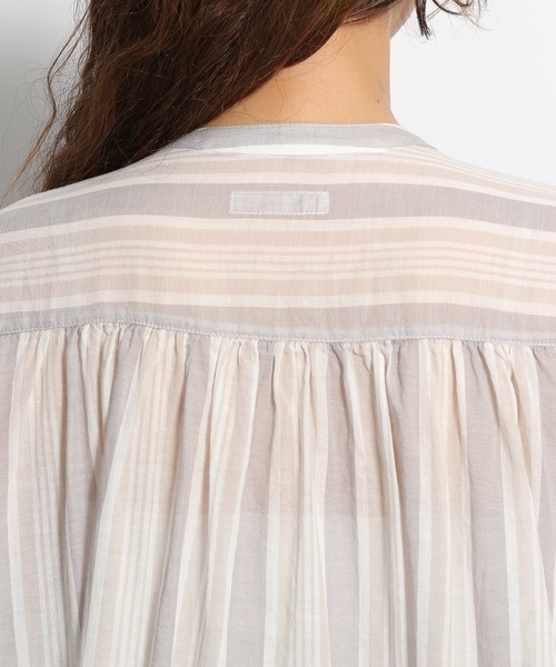 niko and...（ニコアンド）の「ストライプ柄ギャザーワンピース（ワンピース・レディース・レッド/ベージュ/ブルー・FREE）」の13枚目の写真