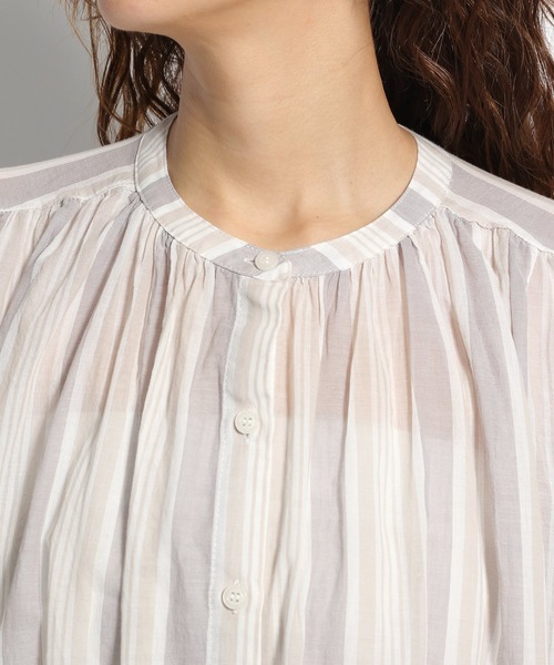 niko and...（ニコアンド）の「ストライプ柄ギャザーワンピース（ワンピース・レディース・レッド/ベージュ/ブルー・FREE）」の10枚目の写真