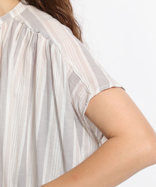 niko and...（ニコアンド）の「ストライプ柄ギャザーワンピース（ワンピース・レディース・レッド/ベージュ/ブルー・FREE）」の11枚目の写真